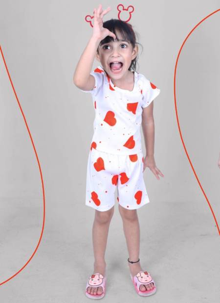 Orange Colour Top And Shorty Casual Wear Stretchable Lycra Kids Girls Wear Collection BABY 9 06